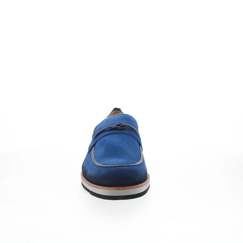 Mezlan Mez Penny 20837 Mens Blue Suede Loafers & Slip Ons Casual Shoes