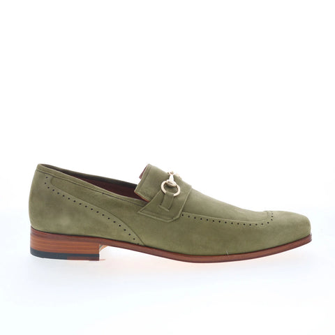 Mezlan Mez Penny 21374 Mens Green Suede Loafers & Slip Ons Casual Shoes