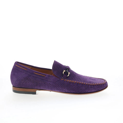 Mezlan Mez Penny 7461 Mens Purple Suede Loafers & Slip Ons Casual Shoes