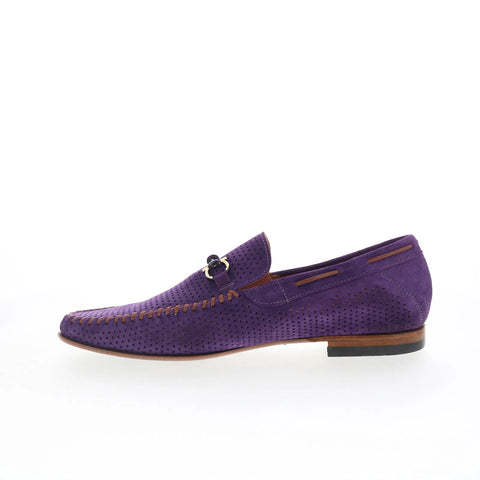 Mezlan Mez Penny 7461 Mens Purple Suede Loafers & Slip Ons Casual Shoes