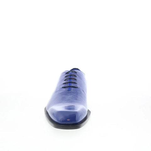 Mezlan Mez Plain Toe 21764 Mens Blue Leather Oxfords & Lace Ups Casual Shoes