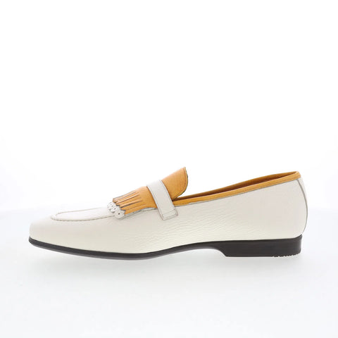 Mezlan Mez 21875 Mens White Leather Loafers & Slip Ons Casual Shoes
