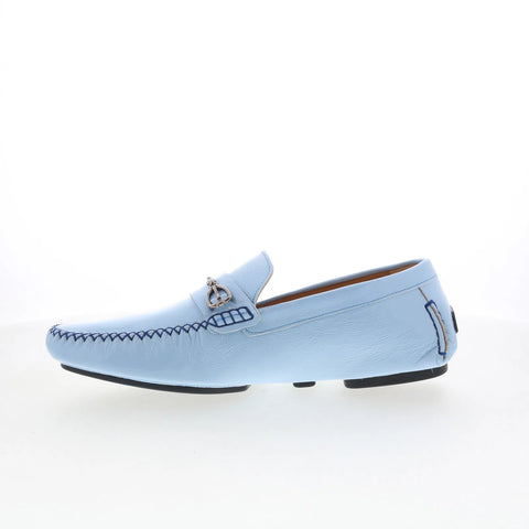 Mezlan Miami 7410 Mens Blue Leather Loafers & Slip Ons Casual Shoes