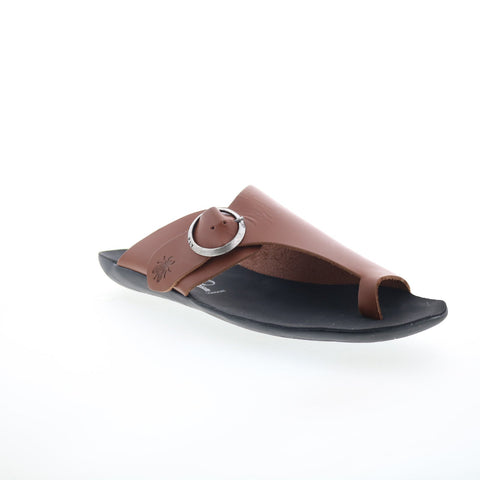 Fly London Mica MICA758FLY-006 Womens Brown Leather Slides Sandals Shoes