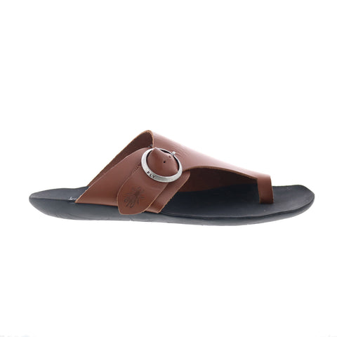 Fly London Mica MICA758FLY-006 Womens Brown Leather Slides Sandals Shoes