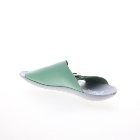 Fly London Mica MICA758FLY-004 Womens Green Leather Slides Sandals Shoes