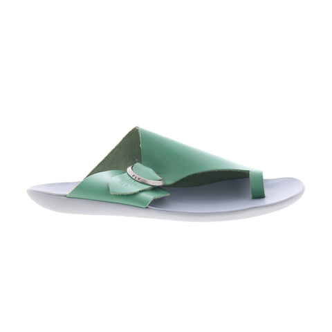 Fly London Mica MICA758FLY-004 Womens Green Leather Slides Sandals Shoes