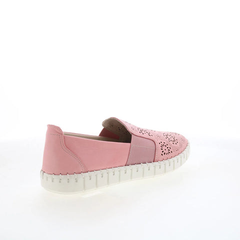 Miz Mooz Mikah Womens Pink Leather Slip On Loafer Flats Shoes