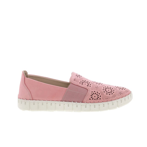Miz Mooz Mikah Womens Pink Leather Slip On Loafer Flats Shoes