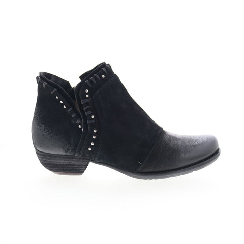 MIz Mooz Miles Womens Black Suede Zipper Ankle & Booties Boots