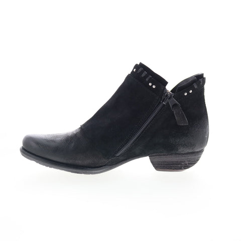 MIz Mooz Miles Womens Black Suede Zipper Ankle & Booties Boots
