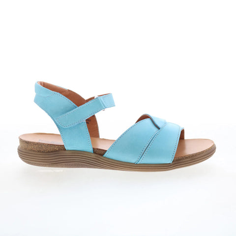 Miz Mooz Milli Womens Blue Leather Strap Sandals Shoes