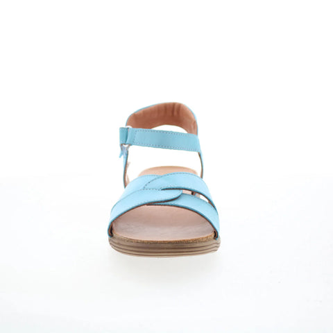 Miz Mooz Milli Womens Blue Leather Strap Sandals Shoes