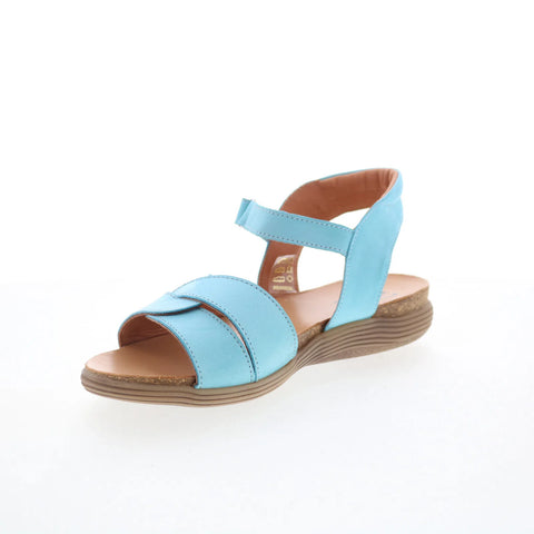 Miz Mooz Milli Womens Blue Leather Strap Sandals Shoes