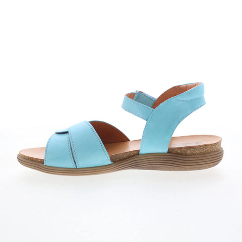 Miz Mooz Milli Womens Blue Leather Strap Sandals Shoes