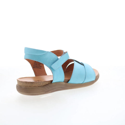 Miz Mooz Milli Womens Blue Leather Strap Sandals Shoes