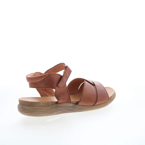 Miz Mooz Milli Womens Brown Leather Strap Sandals Shoes