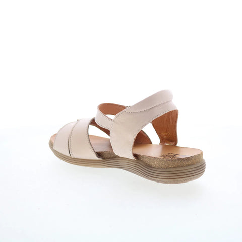 Miz Mooz Milli Womens Beige Leather Strap Sandals Shoes