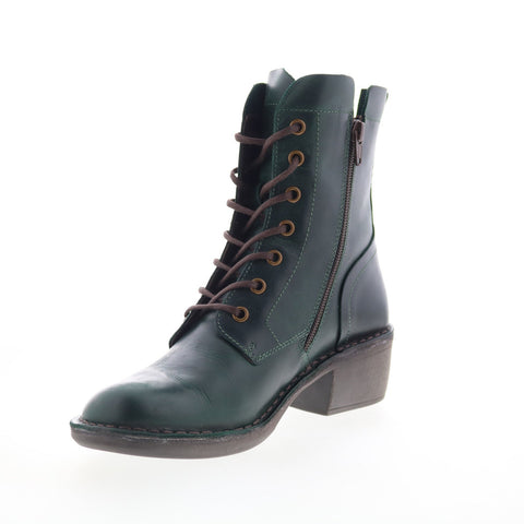 Fly London Milu MILU044FLY-006 Womens Green Leather Casual Dress Boots