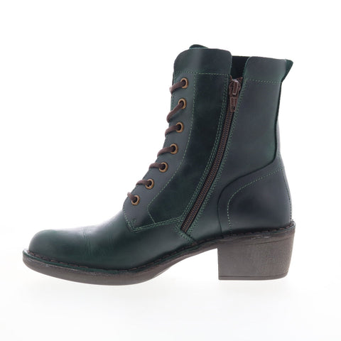 Fly London Milu MILU044FLY-006 Womens Green Leather Casual Dress Boots