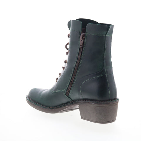 Fly London Milu MILU044FLY-006 Womens Green Leather Casual Dress Boots