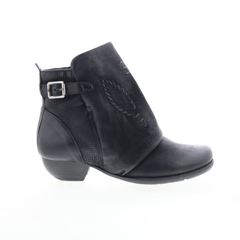 Miz Mooz Mimic Womens Black Leather Zipper Ankle & Booties Boots