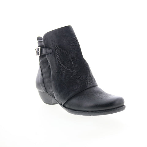 Miz Mooz Mimic Womens Black Leather Zipper Ankle & Booties Boots