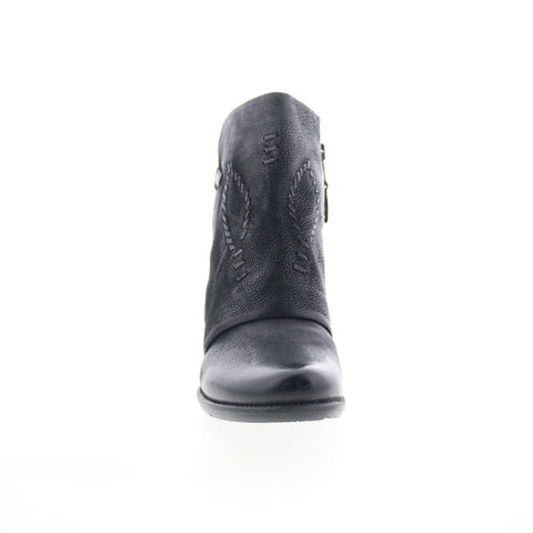 Miz Mooz Mimic Womens Black Leather Zipper Ankle & Booties Boots