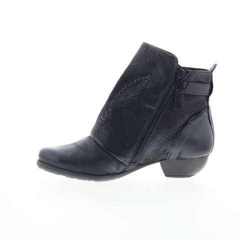 Miz Mooz Mimic Womens Black Leather Zipper Ankle & Booties Boots