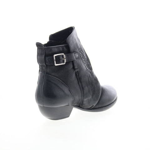 Miz Mooz Mimic Womens Black Leather Zipper Ankle & Booties Boots