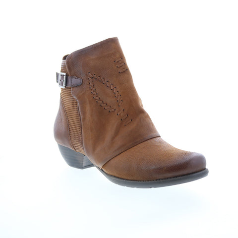 Miz Mooz Mimic Womens Brown Leather Zipper Ankle & Booties Boots