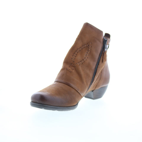 Miz Mooz Mimic Womens Brown Leather Zipper Ankle & Booties Boots