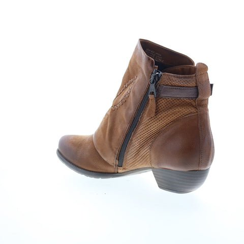 Miz Mooz Mimic Womens Brown Leather Zipper Ankle & Booties Boots