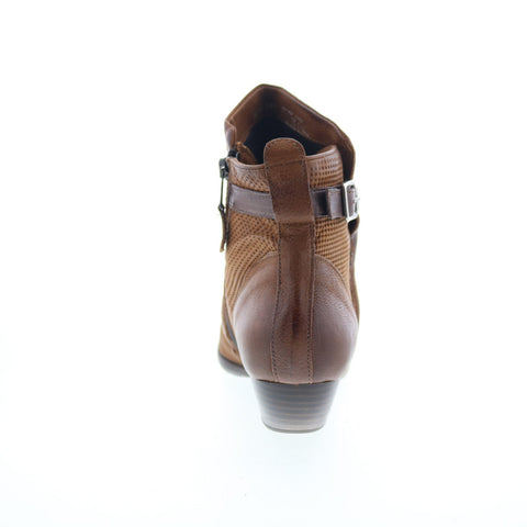 Miz Mooz Mimic Womens Brown Leather Zipper Ankle & Booties Boots