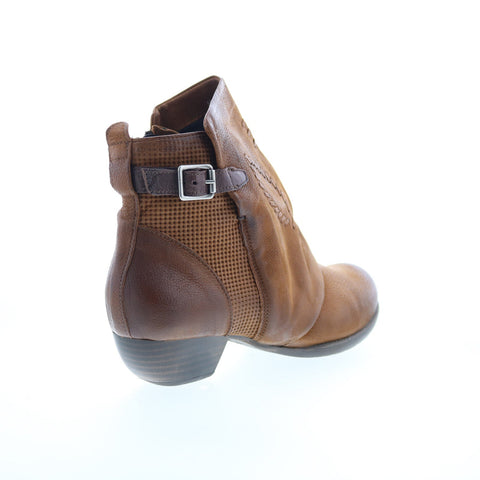 Miz Mooz Mimic Womens Brown Leather Zipper Ankle & Booties Boots