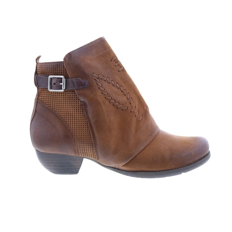 Miz Mooz Mimic Womens Brown Leather Zipper Ankle & Booties Boots