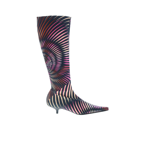 Missoni Paso Stretch Kaleido MISSONI 1 Womens Black Canvas Knee High Boots