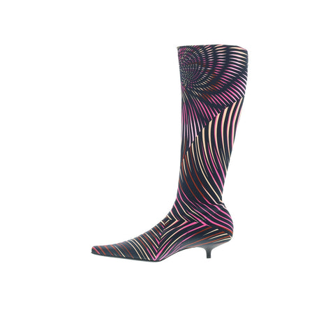 Missoni Paso Stretch Kaleido MISSONI 1 Womens Black Canvas Knee High Boots