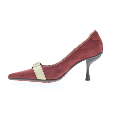 Missoni Missoni 1 Womens Burgundy Suede Slip On Pumps Heels Shoes