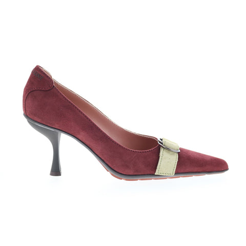 Missoni Missoni 4 Womens Burgundy Suede Slip On Pumps Heels Shoes