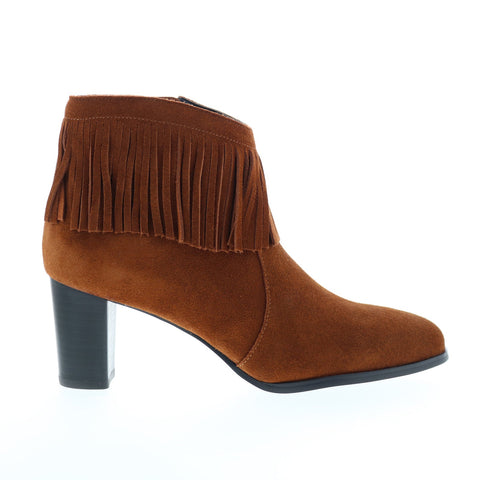 David Tate Misty Womens Brown Narrow Suede Zipper Ankle & Booties Boots