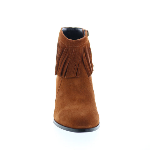 David Tate Misty Womens Brown Narrow Suede Zipper Ankle & Booties Boots