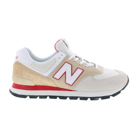New Balance 574 ML574D2L Mens Beige Suede Lace Up Lifestyle Sneakers Shoes