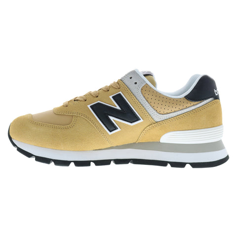 New Balance 574 Rugged ML574DBF Mens Beige Suede Lifestyle Sneakers Shoes
