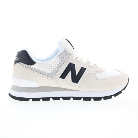 New Balance 574 Rugged ML574DBS Mens Beige Suede Lifestyle Sneakers Shoes