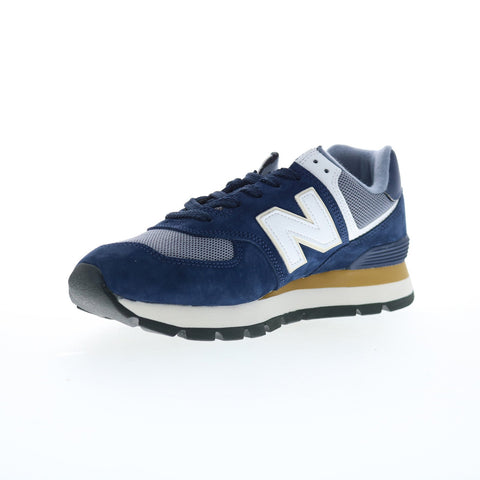 New Balance 574 ML574DNH Mens Blue Suede Lace Up Lifestyle Sneakers Shoes