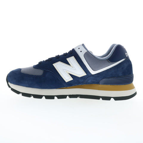New Balance 574 ML574DNH Mens Blue Suede Lace Up Lifestyle Sneakers Shoes