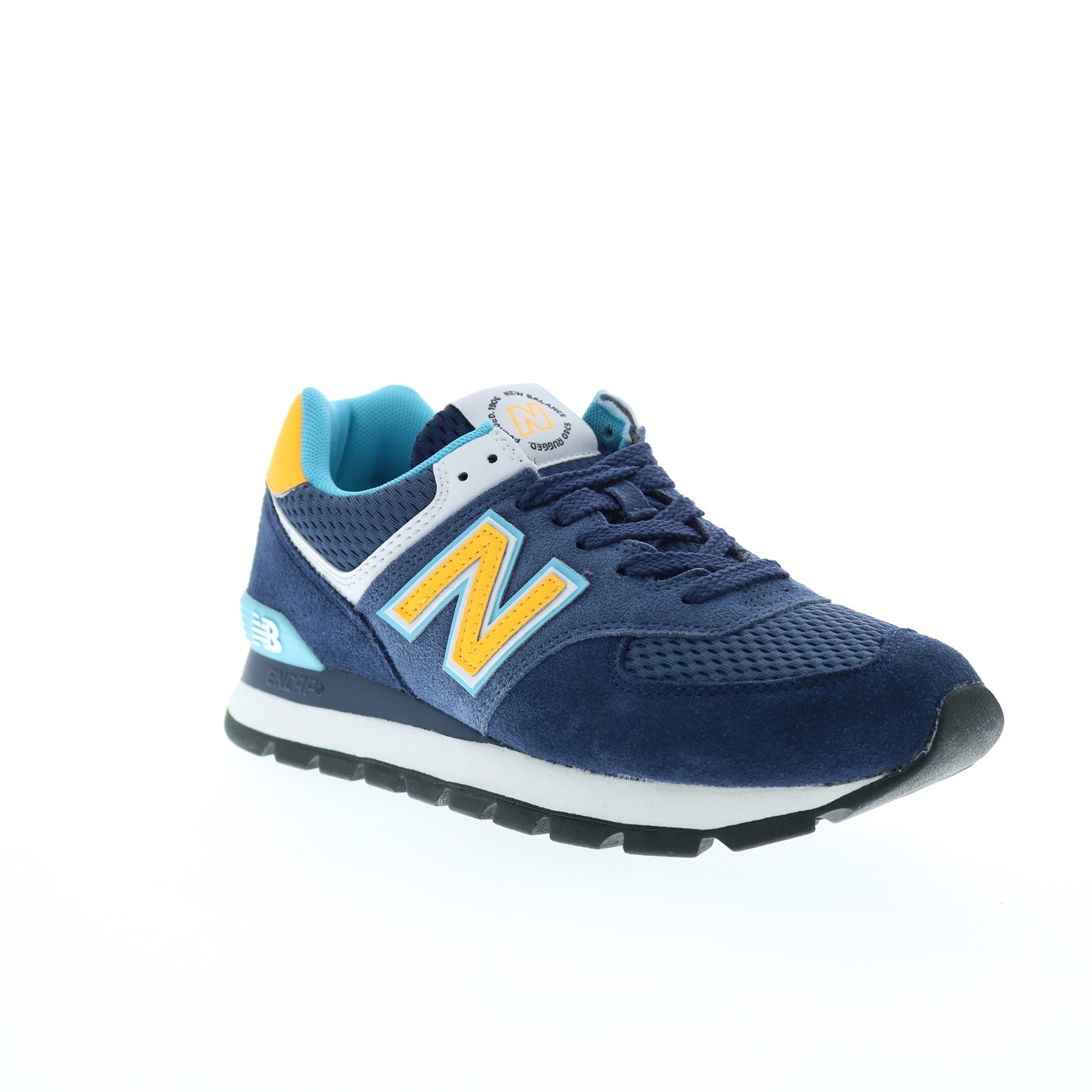 New Balance 574 Royal Blue Gold Mens Suede Custom Sneakers Running Size 11.5 New Balance 574 Navy Yellow | eBay main image 2