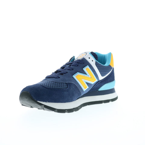 New Balance 574 ML574DU2 Mens Blue Suede Lace Up Lifestyle Sneakers Shoes