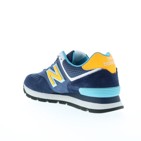 New Balance 574 ML574DU2 Mens Blue Suede Lace Up Lifestyle Sneakers Shoes